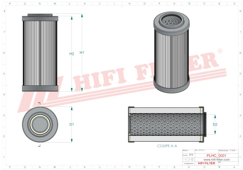 Hydraulic filter SH 52707 HIFI FILTER for CHALLENGER,FENDT,JCB